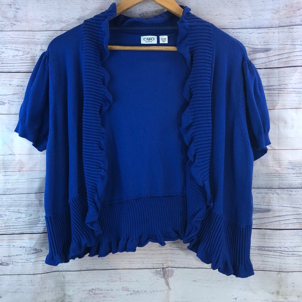 Cato Short Blue Cardigan Short Sleeve